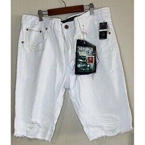 Heritage American Denim Distillery Shorts W38 Y2K Moto Grunge NWT